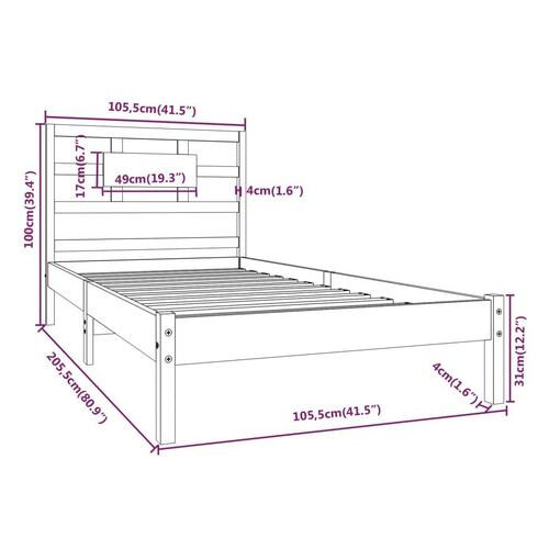 Sengeramme 100x200 cm massivt træ gyldenbrun