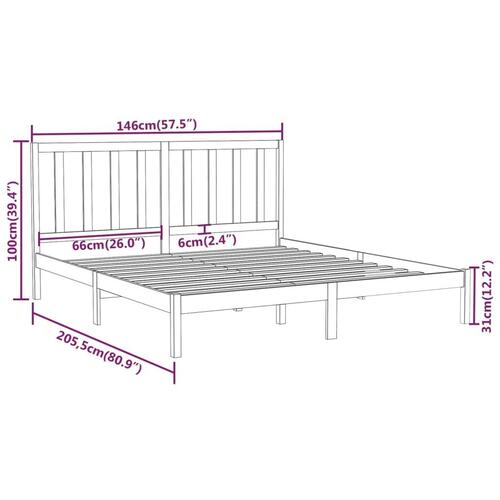 Sengeramme 140x200 cm massivt træ sort