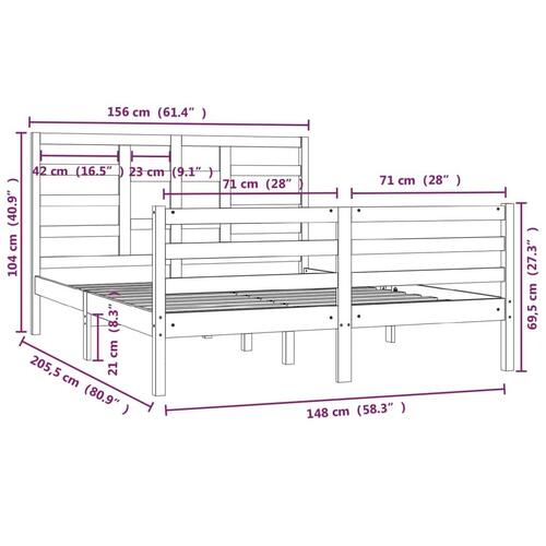 Sengeramme 150x200 cm massivt træ