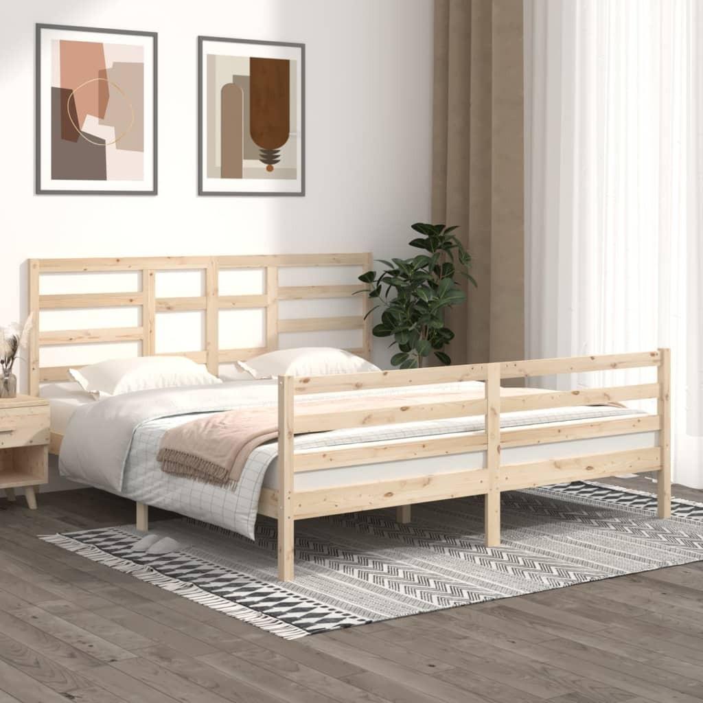 Sengeramme uden madras 180x200 cm massivt træ