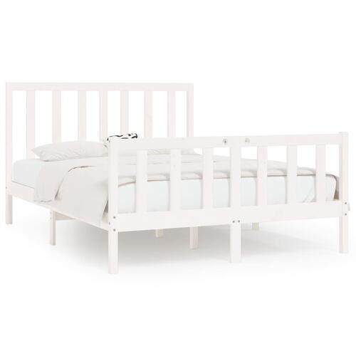 Sengeramme 160x200 cm massivt træ hvid