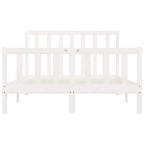 Sengeramme 160x200 cm massivt træ hvid