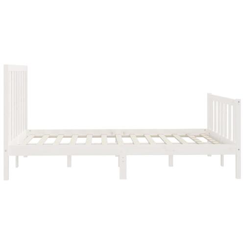 Sengeramme 160x200 cm massivt træ hvid
