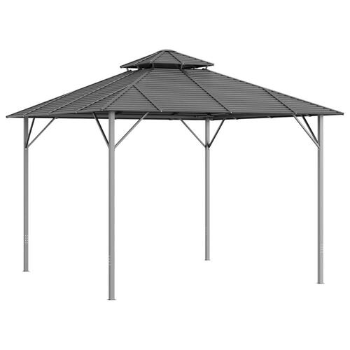 Pavillon med dobbelt tag 3x3 m antracitgrå