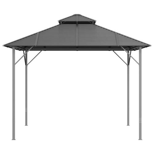 Pavillon med dobbelt tag 3x3 m antracitgrå