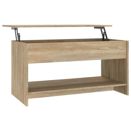Sofabord 102x50x52,5 cm konstrueret træ sonoma-eg