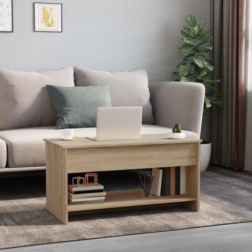 Sofabord 102x50x52,5 cm konstrueret træ sonoma-eg