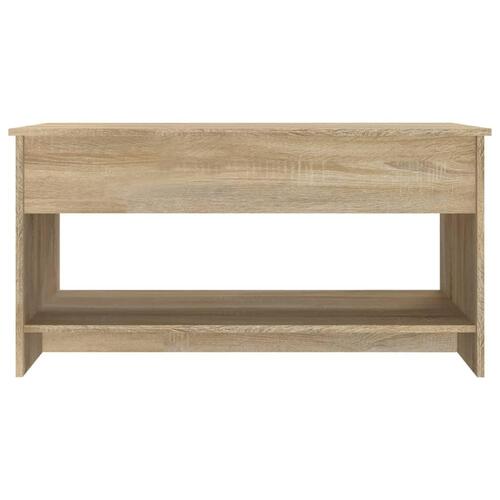 Sofabord 102x50x52,5 cm konstrueret træ sonoma-eg