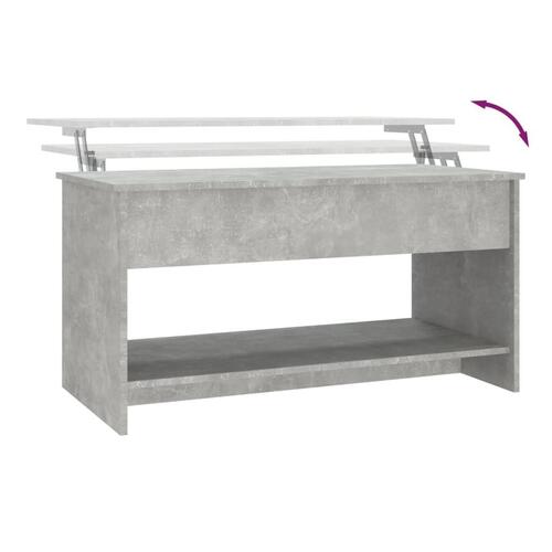 Sofabord 102x50x52,5 cm konstrueret træ betongrå