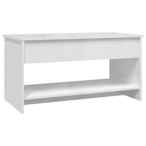 Sofabord 102x50x52,5 cm konstrueret træ hvid højglans
