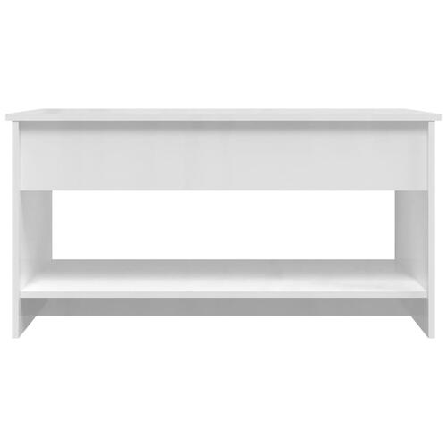 Sofabord 102x50x52,5 cm konstrueret træ hvid højglans
