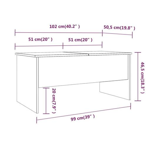 Sofabord 102x50,5x46,5 cm konstrueret træ betongrå