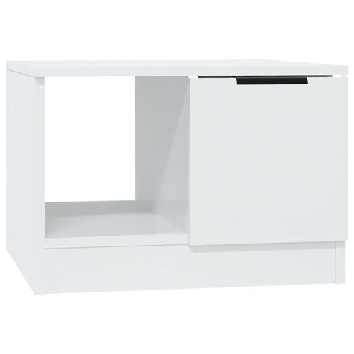 Sofabord 50x50x36 cm konstrueret træ hvid højglans