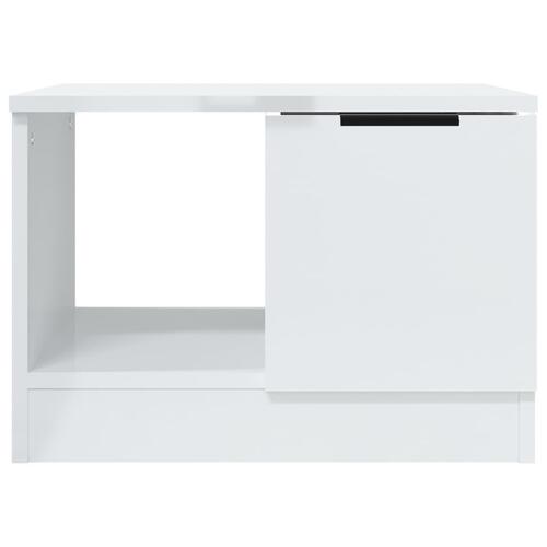 Sofabord 50x50x36 cm konstrueret træ hvid højglans
