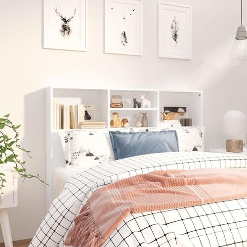 Sengegavl med opbevaring 120x19x103,5 cm hvid