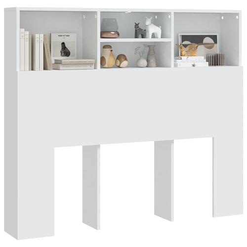 Sengegavl med opbevaring 120x19x103,5 cm hvid