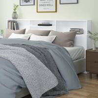 Sengegavl med opbevaring 220x19x103,5 cm hvid