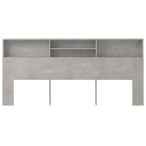 Sengegavl med opbevaring 220x19x103,5 cm betongrå