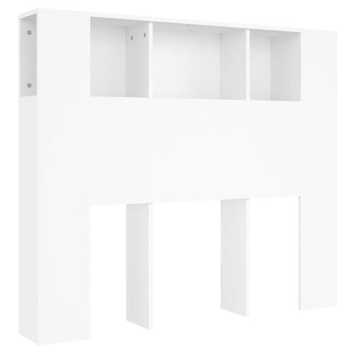 Sengegavl med opbevaring 120x18,5x102,5 cm hvid