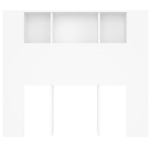 Sengegavl med opbevaring 120x18,5x102,5 cm hvid