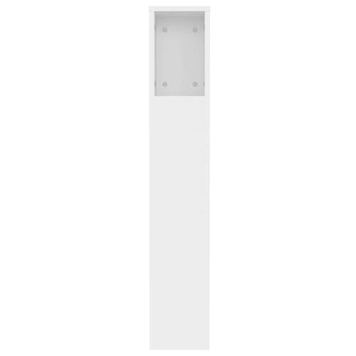 Sengegavl med opbevaring 120x18,5x102,5 cm hvid