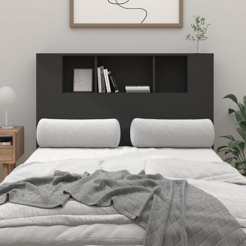 Sengegavl med opbevaring 120x18,5x102,5 cm sort