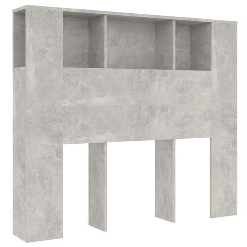 Sengegavl med opbevaring 120x18,5x102,5 cm betongrå