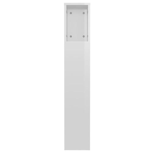Sengegavl med opbevaring 120x18,5x102,5 cm hvid højglans