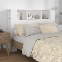 Sengegavl med opbevaring 140x18,5x104,5 cm hvid