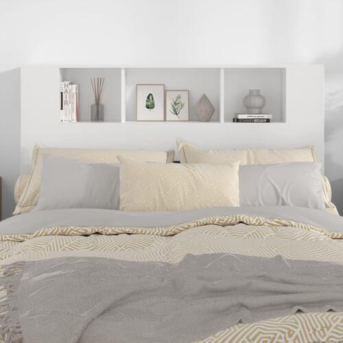 Sengegavl med opbevaring 140x18,5x104,5 cm hvid