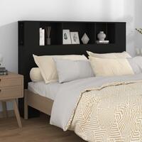 Sengegavl med opbevaring 140x18,5x104,5 cm sort