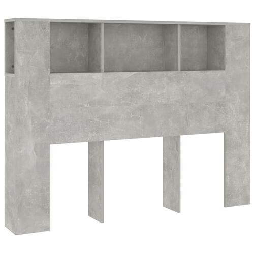 Sengegavl med opbevaring 140x18,5x104,5 cm betongrå