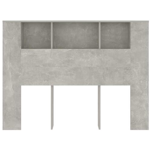 Sengegavl med opbevaring 140x18,5x104,5 cm betongrå