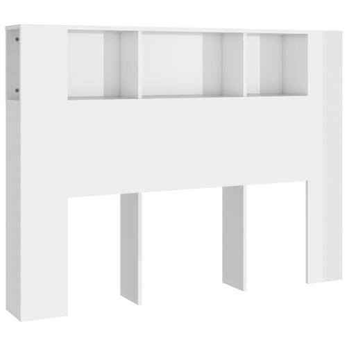 Sengegavl med opbevaring 140x18,5x104,5 cm hvid højglans