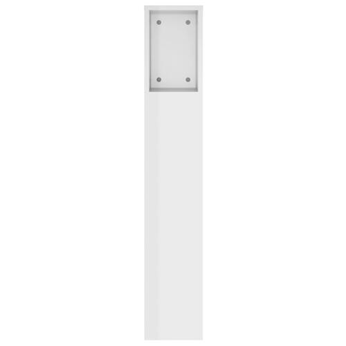 Sengegavl med opbevaring 140x18,5x104,5 cm hvid højglans