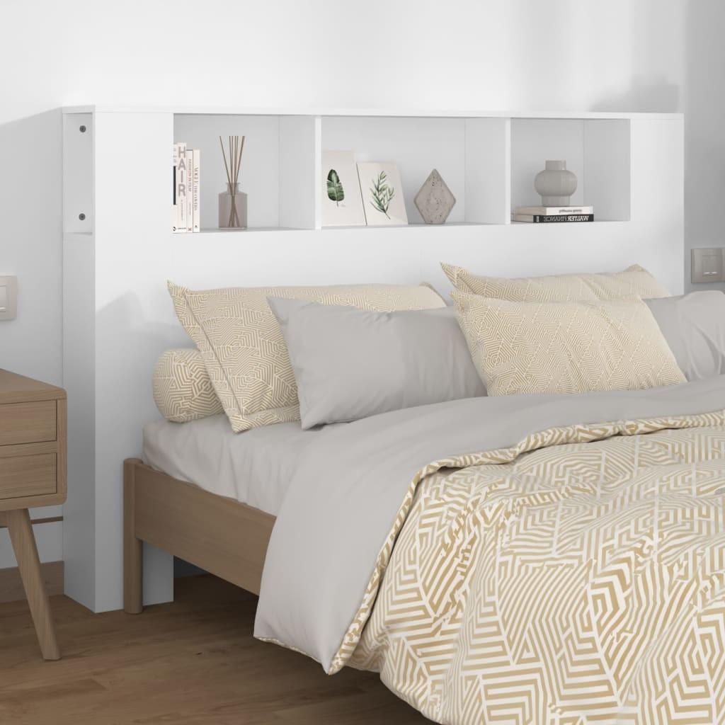 Sengegavl med opbevaring 160x18,5x104,5 cm hvid