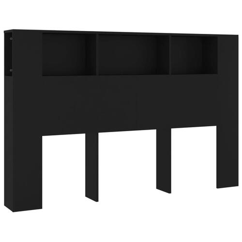 Sengegavl med opbevaring 160x18,5x104,5 cm sort