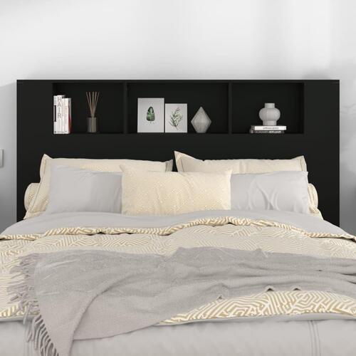 Sengegavl med opbevaring 160x18,5x104,5 cm sort
