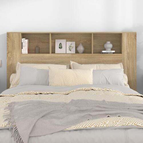 Sengegavl med opbevaring 160x18,5x104,5 cm sonoma-eg