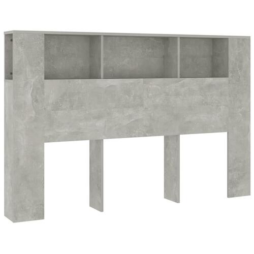 Sengegavl med opbevaring 160x18,5x104,5 cm betongrå
