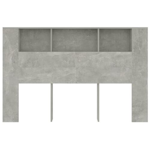 Sengegavl med opbevaring 160x18,5x104,5 cm betongrå