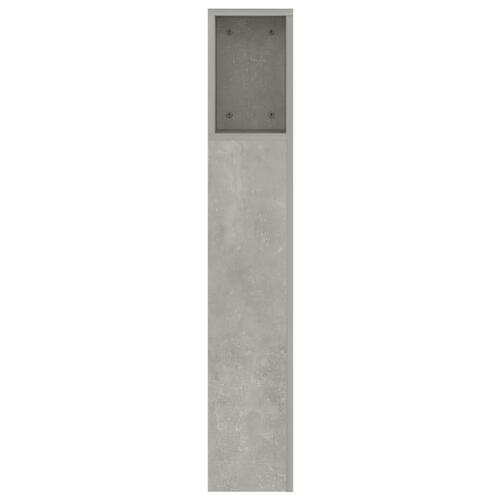 Sengegavl med opbevaring 160x18,5x104,5 cm betongrå