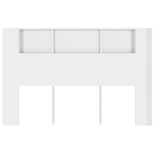 Sengegavl med opbevaring 160x18,5x104,5 cm hvid højglans