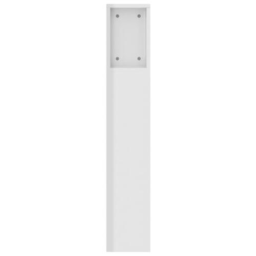 Sengegavl med opbevaring 160x18,5x104,5 cm hvid højglans