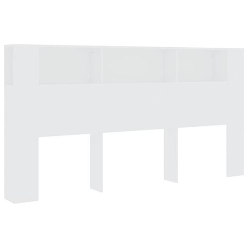 Sengegavl med opbevaring 200x18,5x104,5 cm hvid