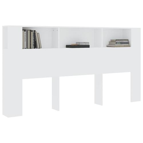 Sengegavl med opbevaring 200x18,5x104,5 cm hvid