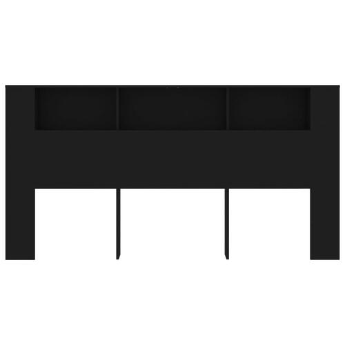Sengegavl med opbevaring 200x18,5x104,5 cm sort