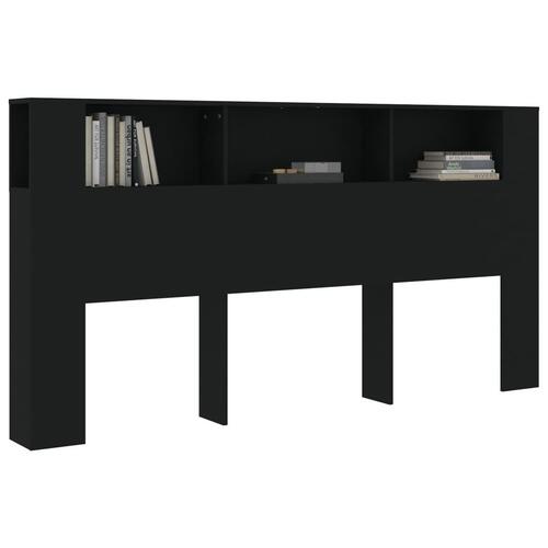 Sengegavl med opbevaring 200x18,5x104,5 cm sort