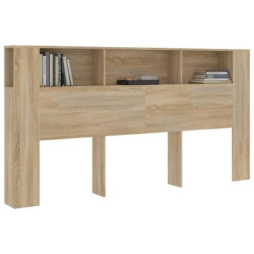 Sengegavl med opbevaring 200x18,5x104,5 cm sonoma-eg