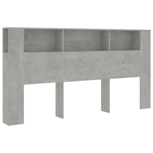 Sengegavl med opbevaring 200x18,5x104,5 cm betongrå